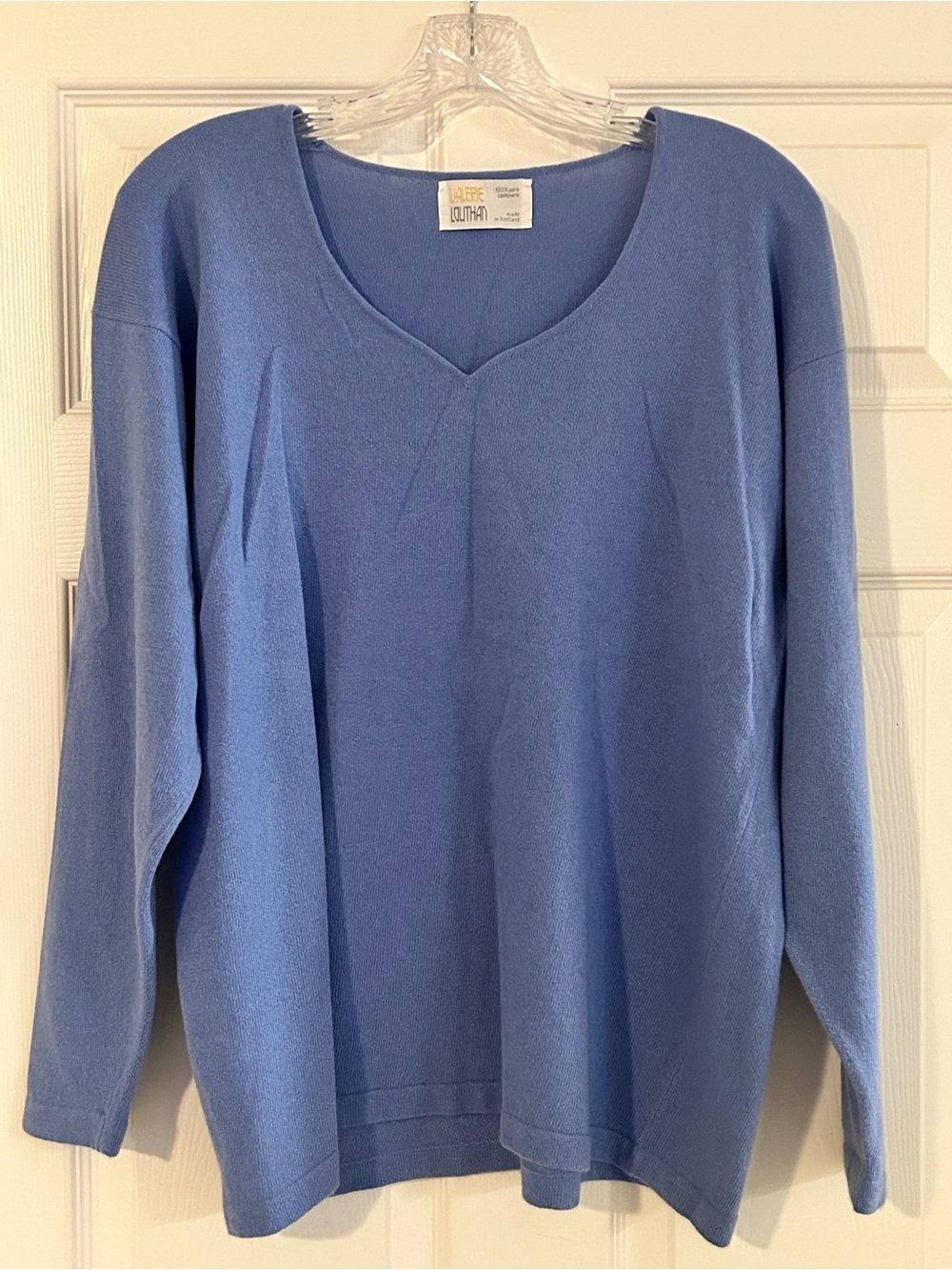 Valerie Louthan Vintage Cashmere V Neck Sweater Top Scotland